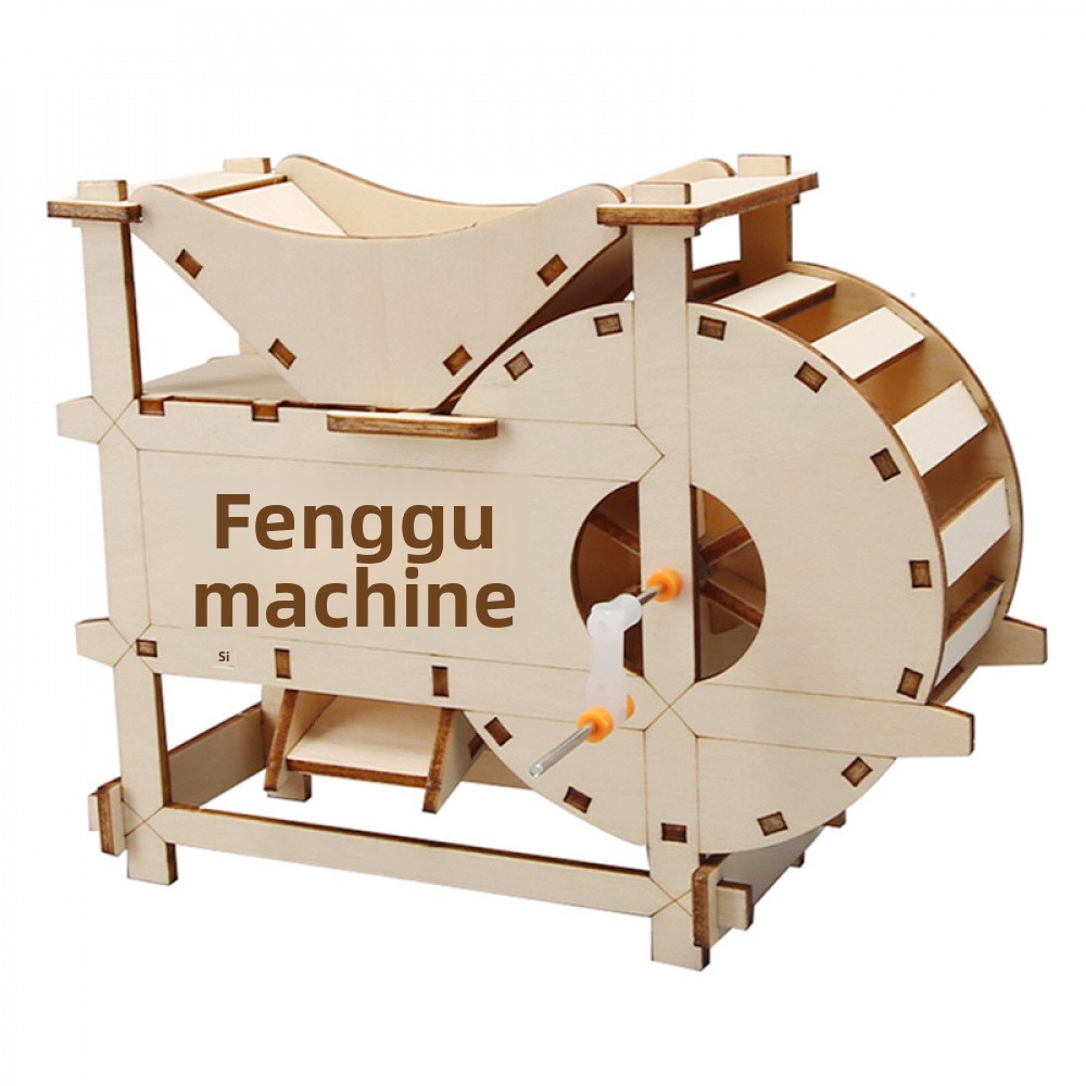 DIY Threshing Machine - 3D Wooden Puzzle Kit by makenfun