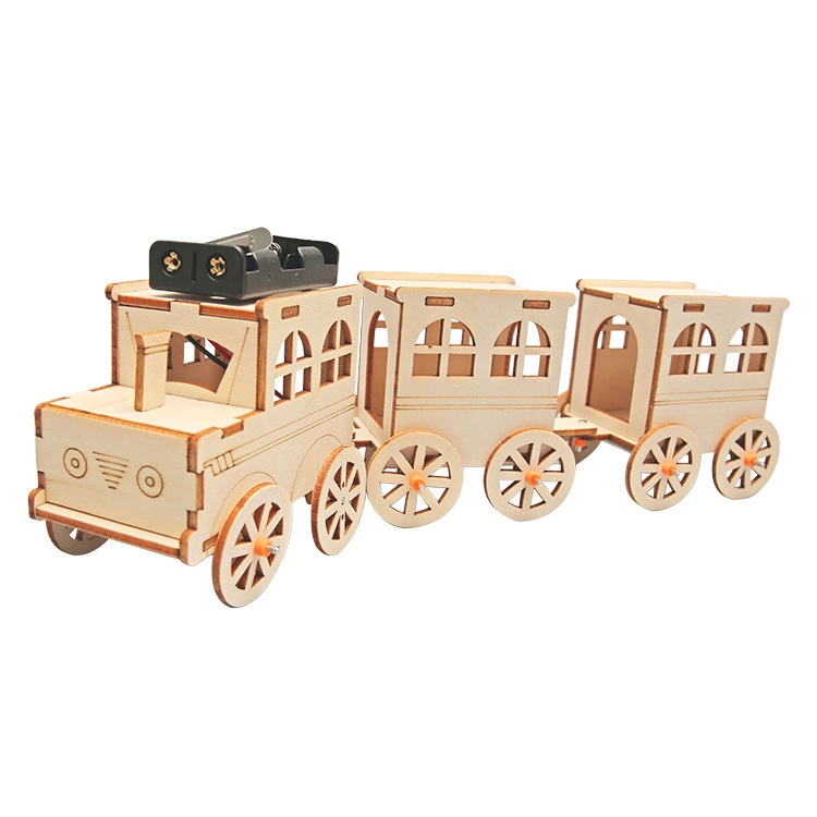 DIY Passenger Train - 3D Wooden Puzzle Kit by makenfun