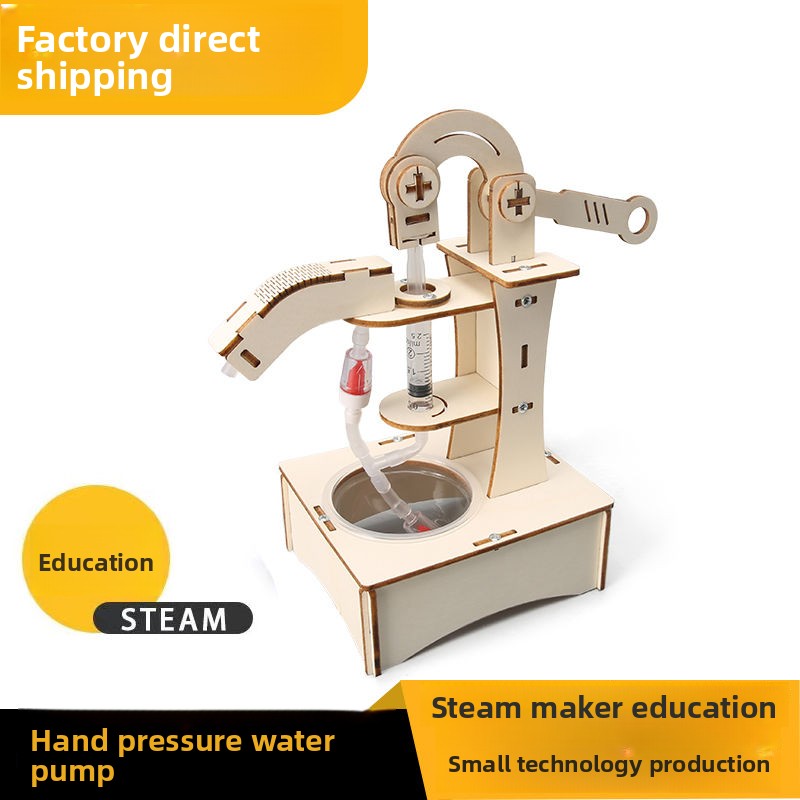 Hand Press Water Pump - 3D Wooden Puzzle Kit by makenfun