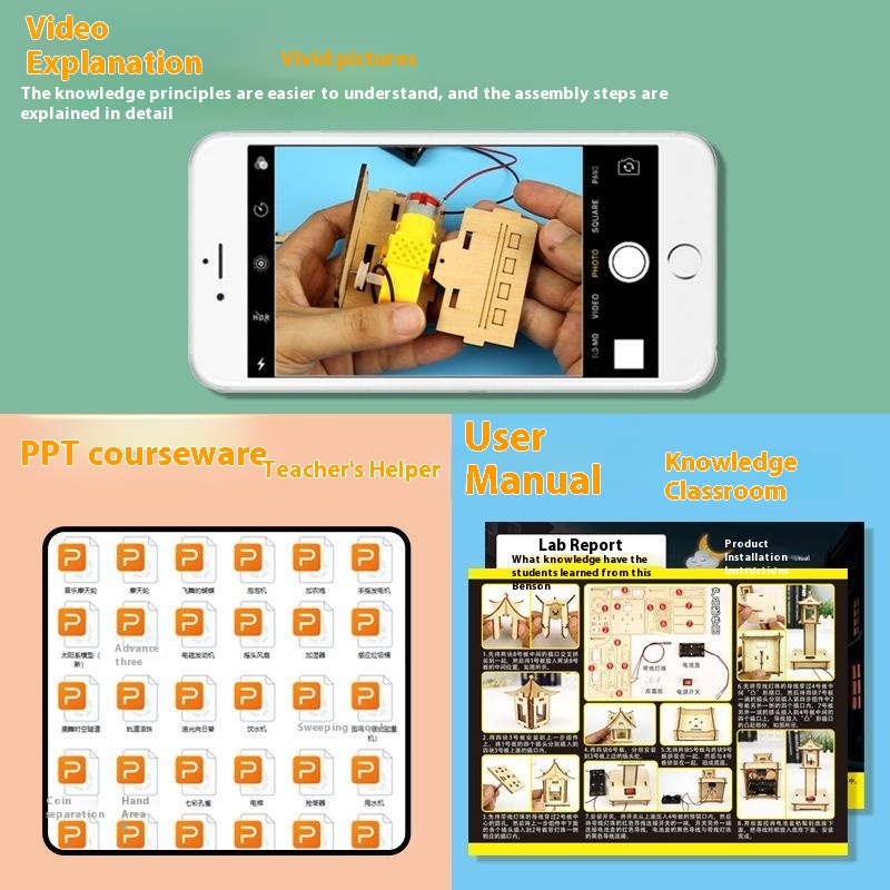 Electric Windmill - 3D Wooden Puzzle Kit by makenfun