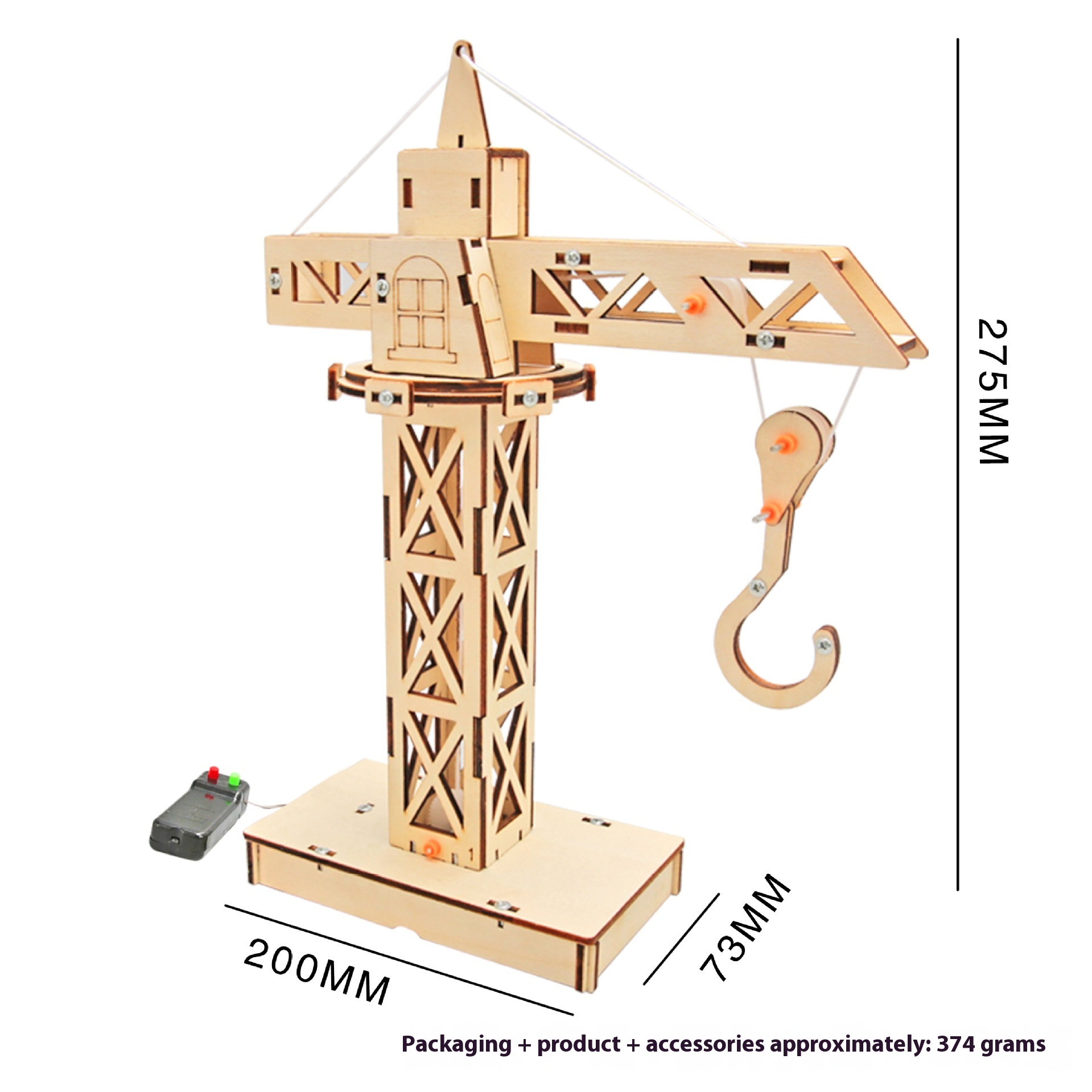 Crane - 3D Wooden Puzzle Kit by makenfun