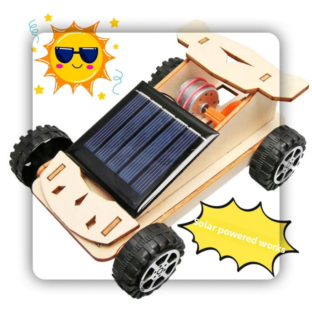 Solar-Powered Toy Car - 3D Wooden Puzzle Kit by makenfun