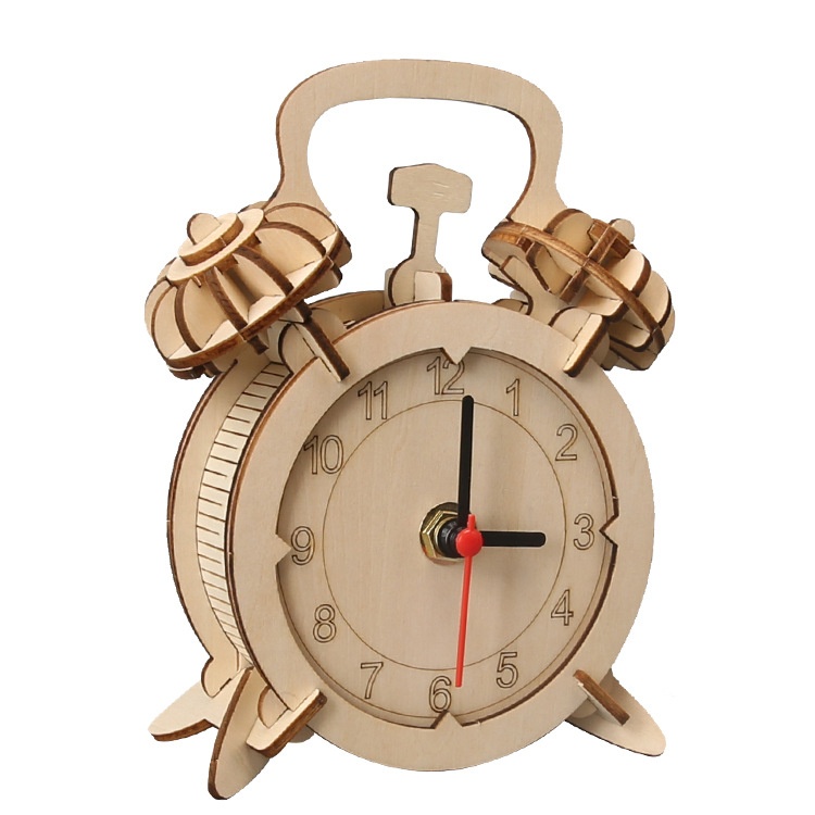 DIY Retro Clock - 3D Wooden Puzzle Kit by makenfun