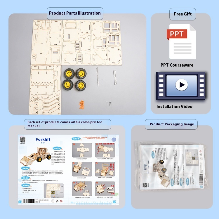 DIY Handcraft Bulldozer - 3D Wooden Puzzle Kit by makenfun