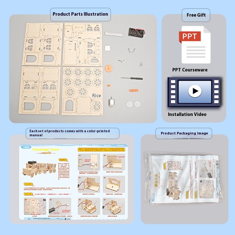 DIY Passenger Train - 3D Wooden Puzzle Kit by makenfun