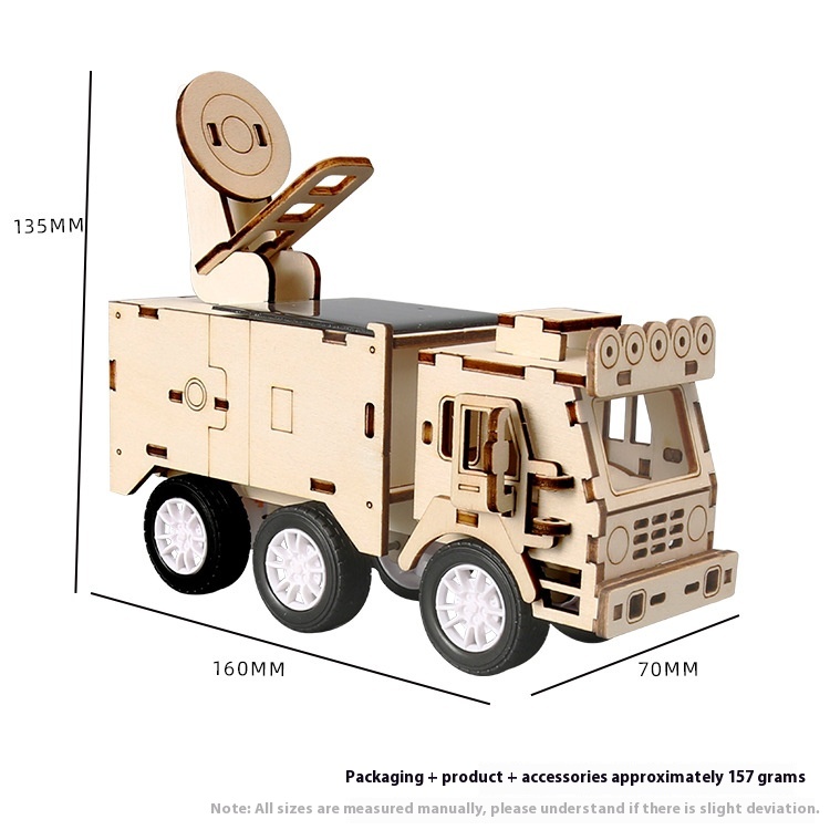 Solar Radar Car - 3D Wooden Puzzle Kit by makenfun