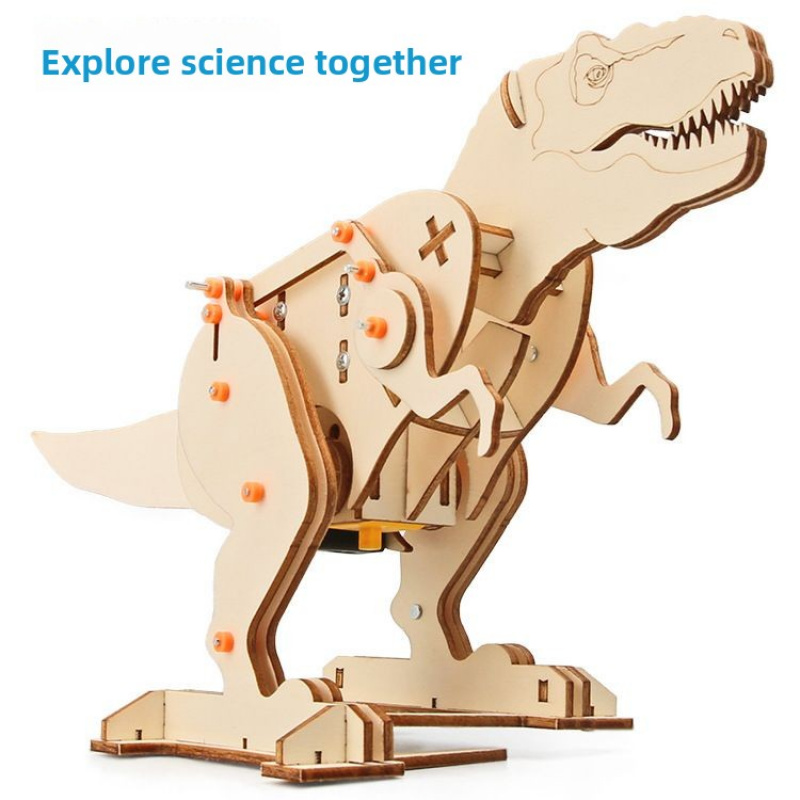 Electric Mechanical Tyrannosaurus Rex DIY - 3D Wooden Puzzle Kit by makenfun