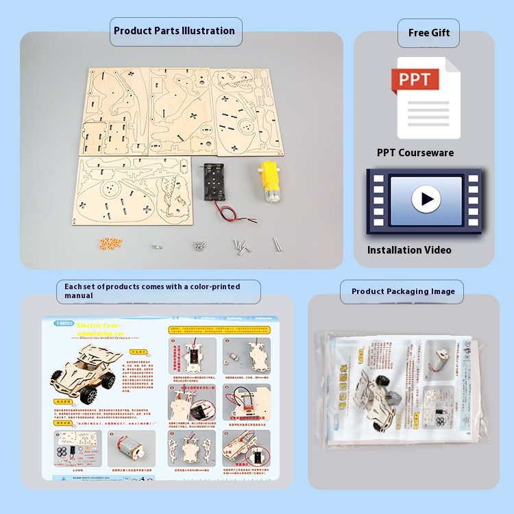 Wooden RC Car - 3D Wooden Puzzle Kit by makenfun