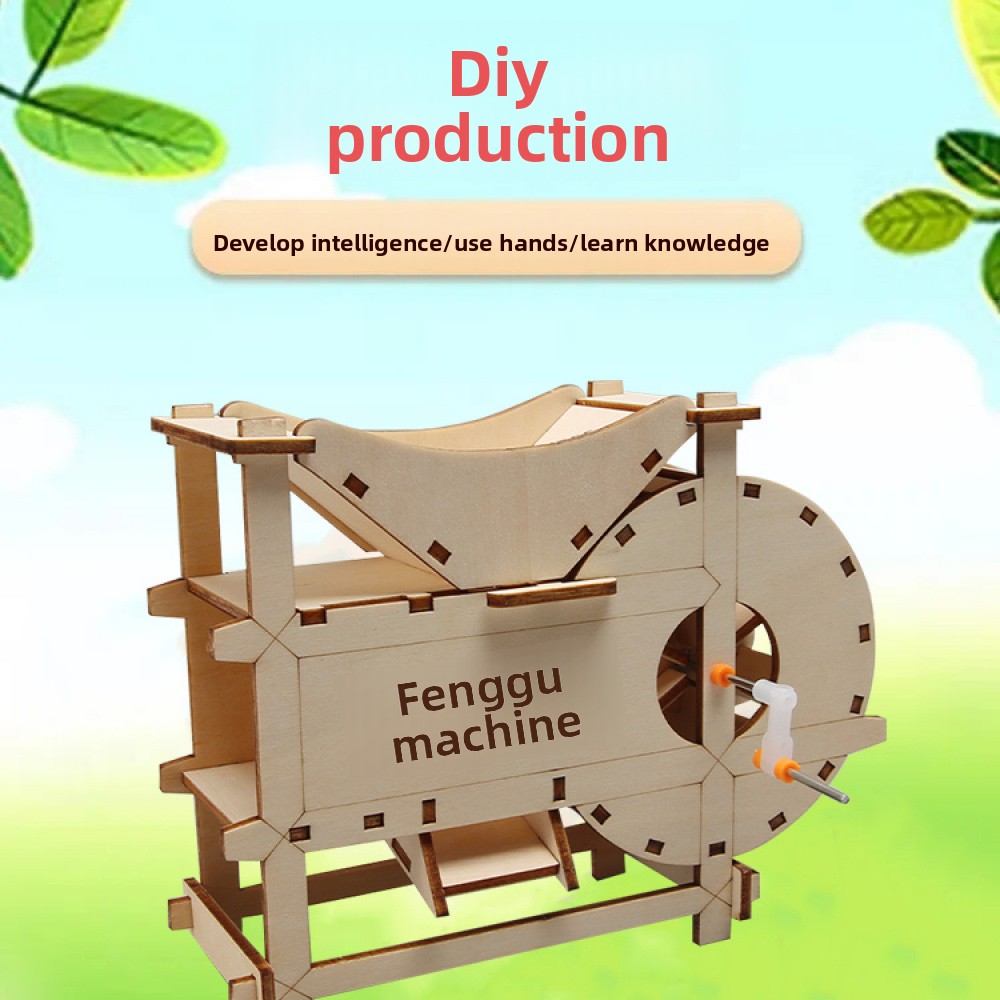DIY Threshing Machine - 3D Wooden Puzzle Kit by makenfun