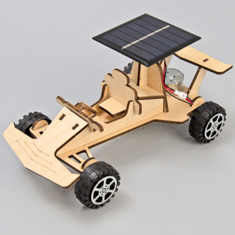 Solar Powered Racing Car 2 - 3D Wooden Puzzle Kit by makenfun