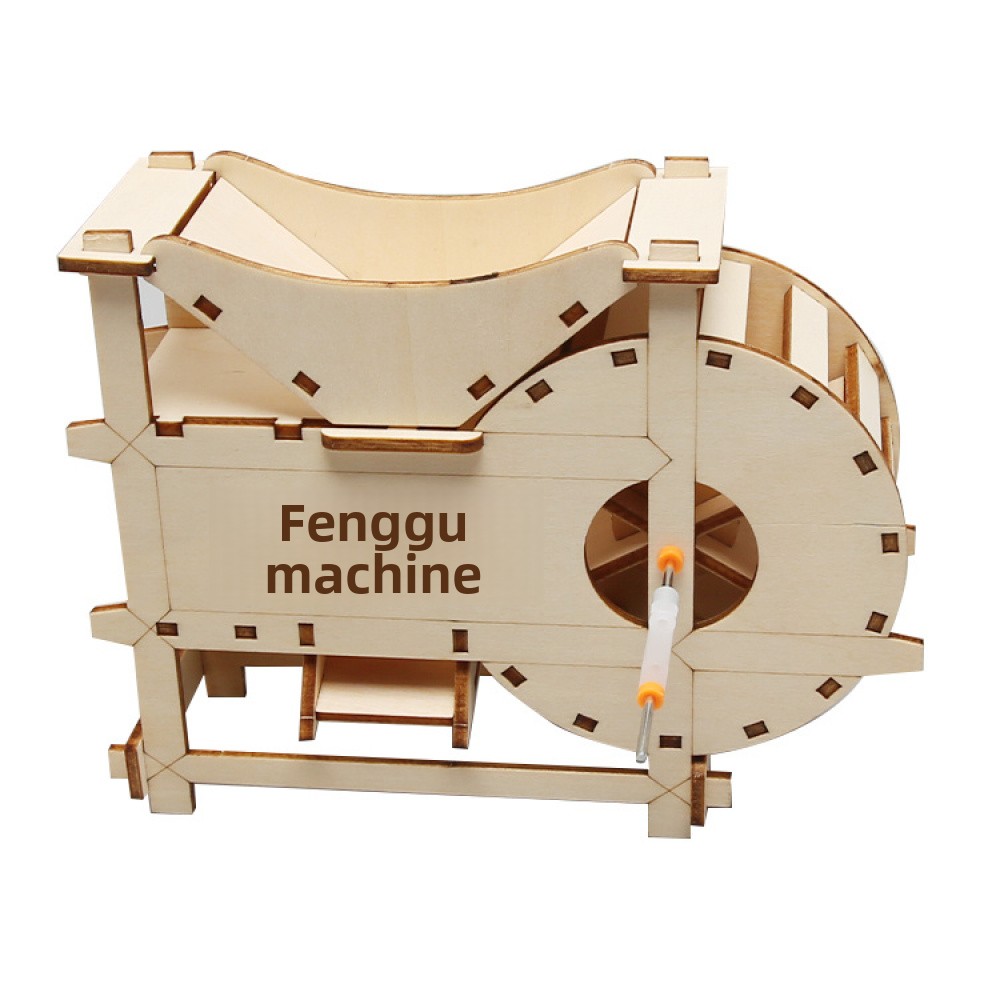 DIY Threshing Machine - 3D Wooden Puzzle Kit by makenfun