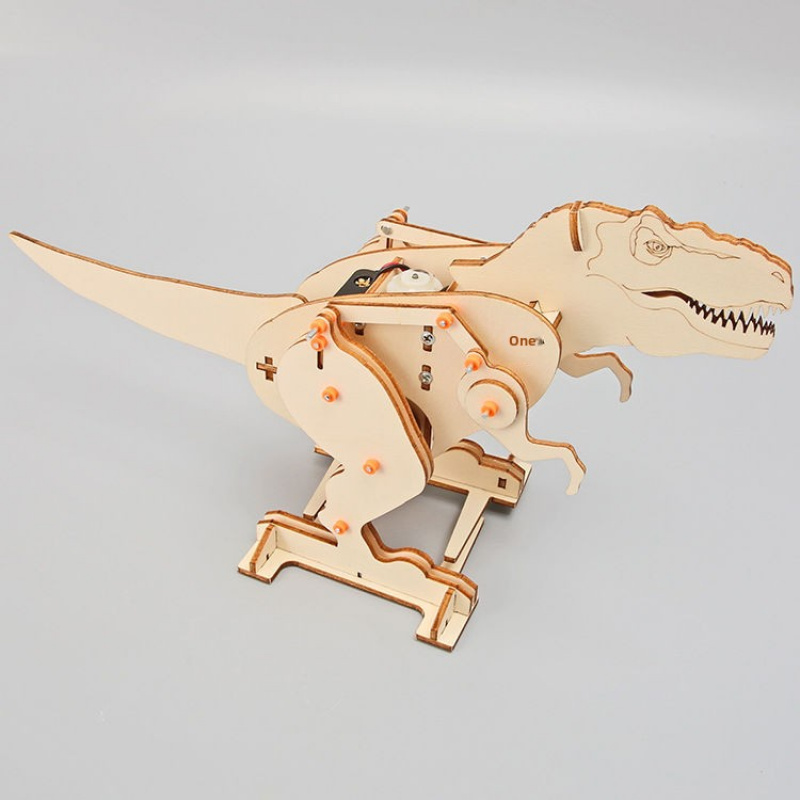 Electric Mechanical Tyrannosaurus Rex DIY - 3D Wooden Puzzle Kit by makenfun