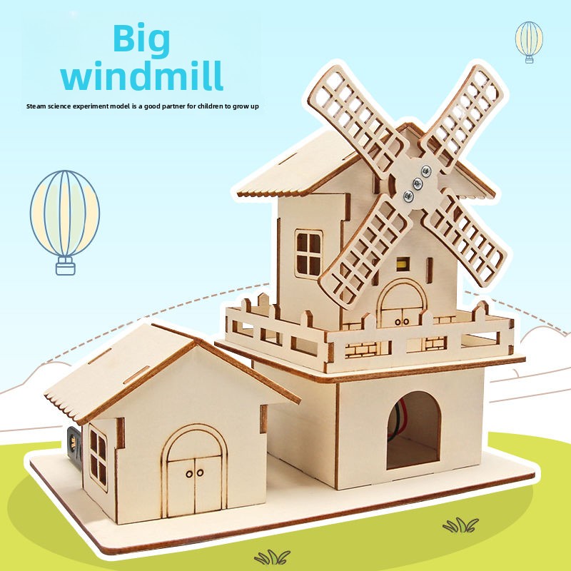 DIY Windmill - 3D Wooden Puzzle Kit by makenfun