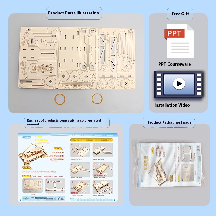 Handmade Wooden Chariot - 3D Wooden Puzzle Kit by makenfun