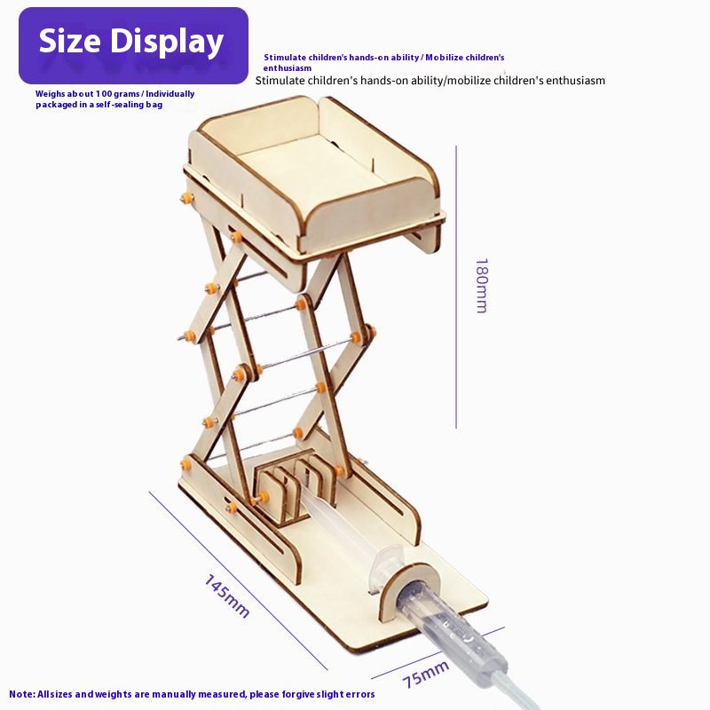 DIY Wooden Hydraulic Lift Platform - 3D Wooden Puzzle Kit by makenfun