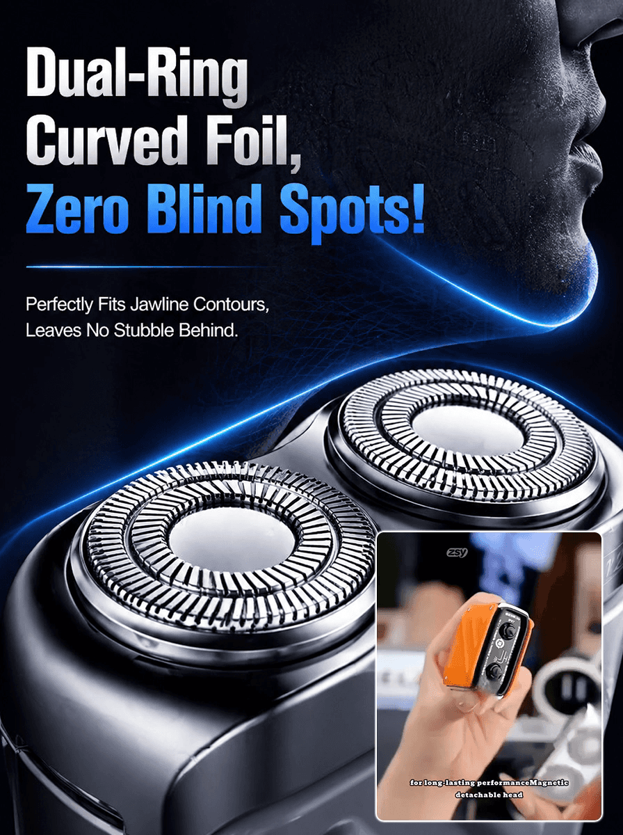 Rotary Dual-Ring Electric Shaver