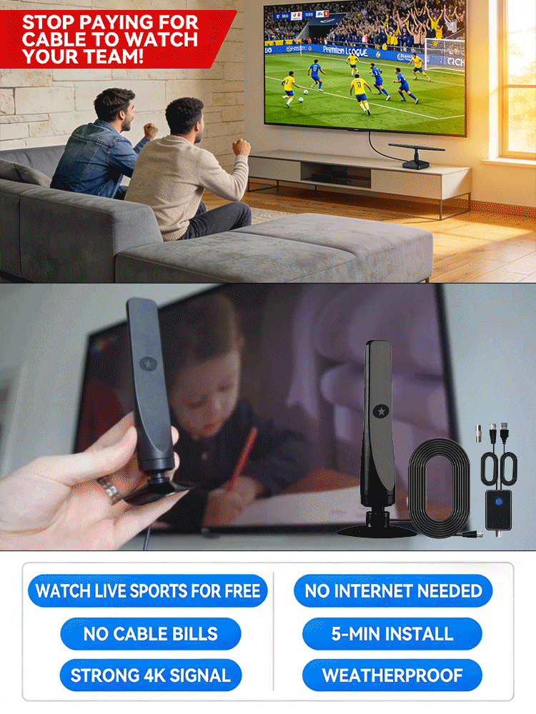 2026 High Gain Standing Suction Cup Digital TV Antenna