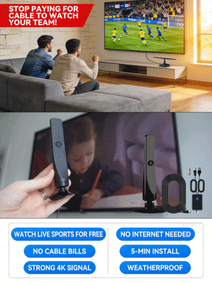 2026 High Gain Standing Suction Cup Digital TV Antenna