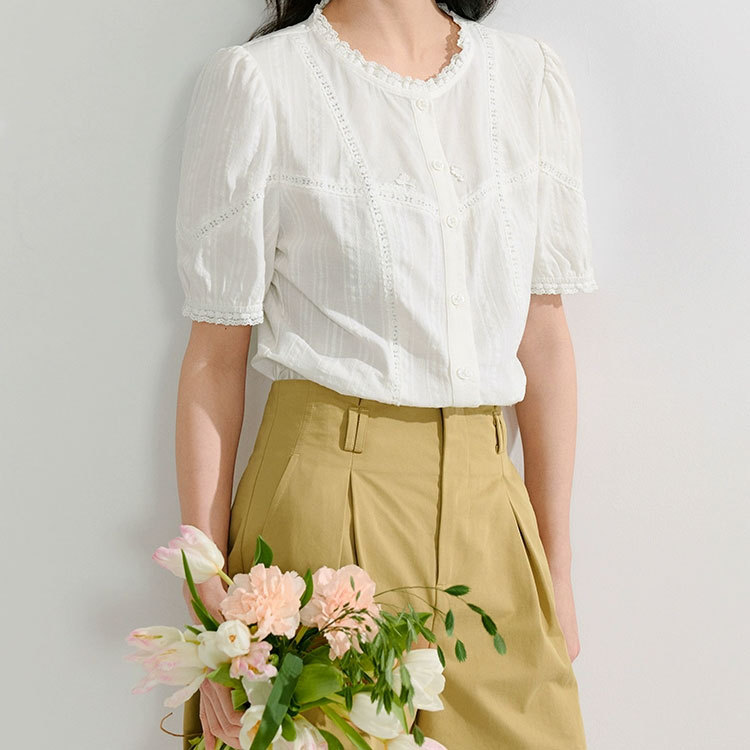 Summer women's new romantic short-sleeved temperament shirt