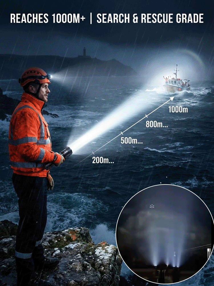 [Aurora Cannon] Zoomable Spotlight Flashlight with Mobile Charging Capability