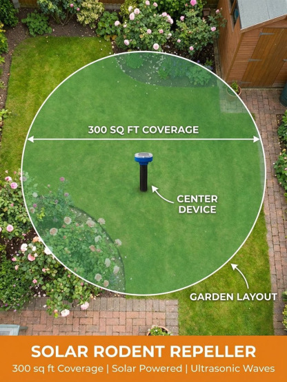 【Completely Eliminate Pests】Solar Powered Garden Rodent Repeller