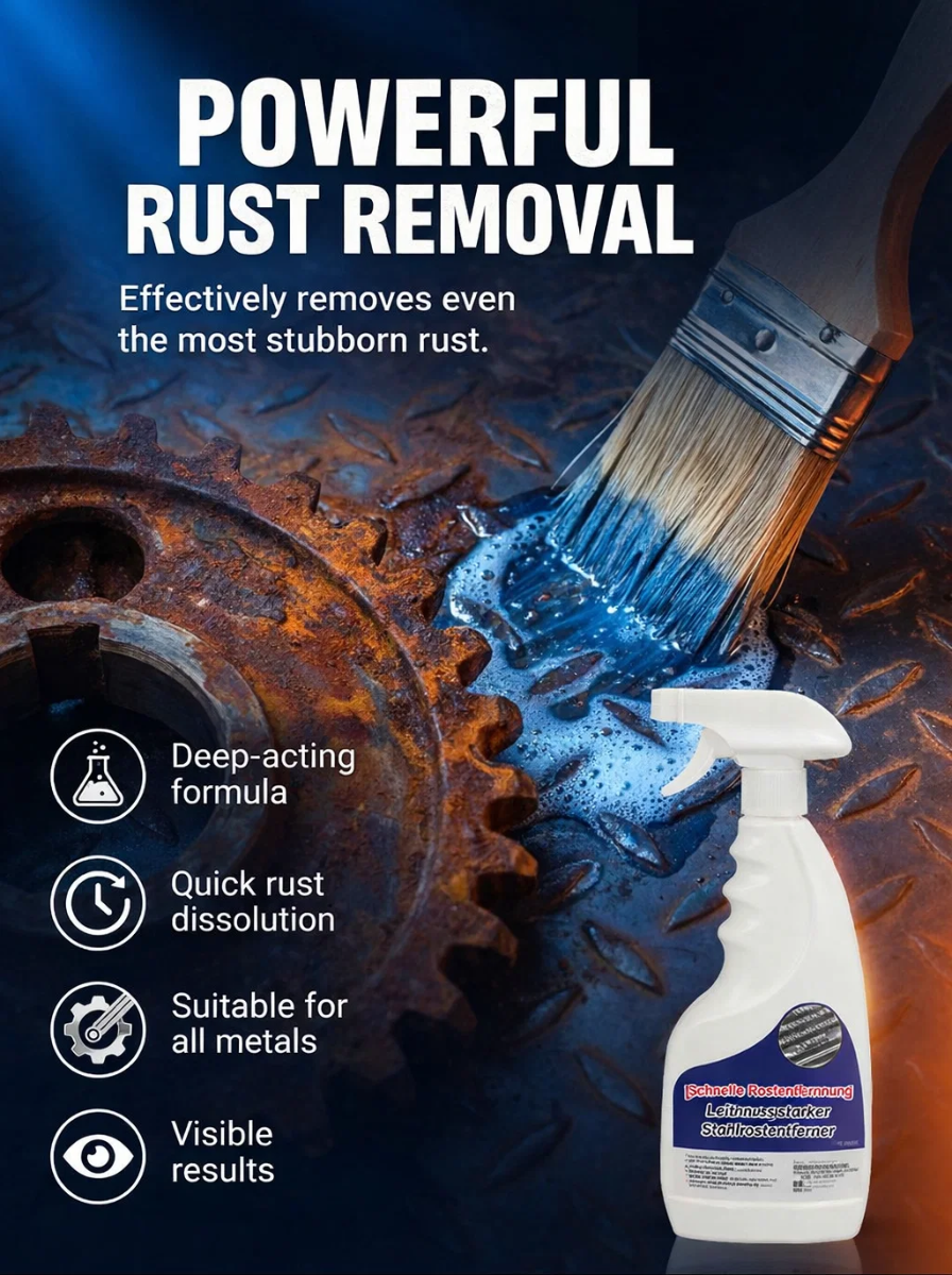 🛠️ 【Instant Rust Eraser】Ultra-Strong Metal Revival Spray