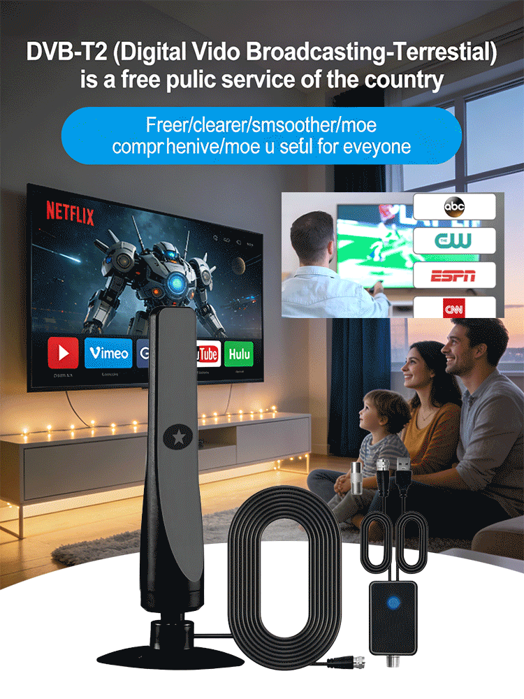 2026 High Gain Standing Suction Cup Digital TV Antenna