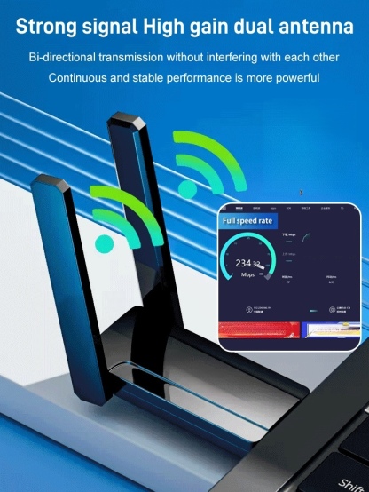 【Super Speedy】1300M Dual-Band Plug-and-Play Wireless Network Card