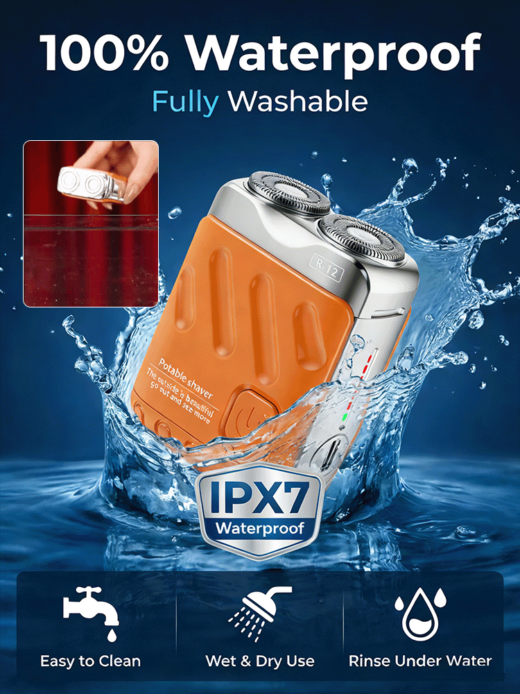 New mini electric shaver, portable with long battery life, men's household rechargeable dual-head ra