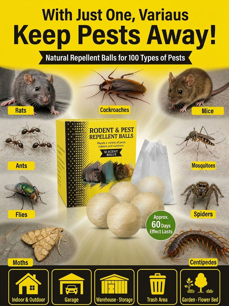 🌿 100% Plant-Based Pest Repellent – Drives Out Rodents & Insects for 90 Days!