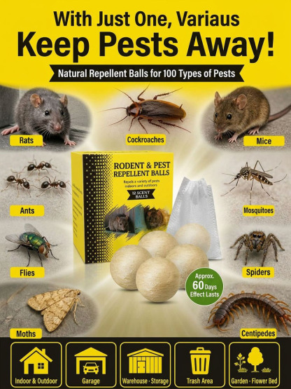 🌿 100% Plant-Based Pest Repellent – Drives Out Rodents & Insects for 90 Days!