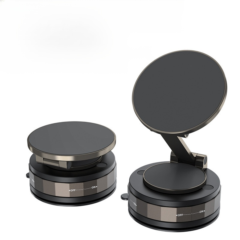 Three-axis folding magnetic car phone holder