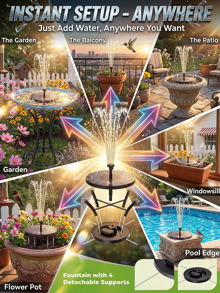 Solar Garden Fountain Pump Device