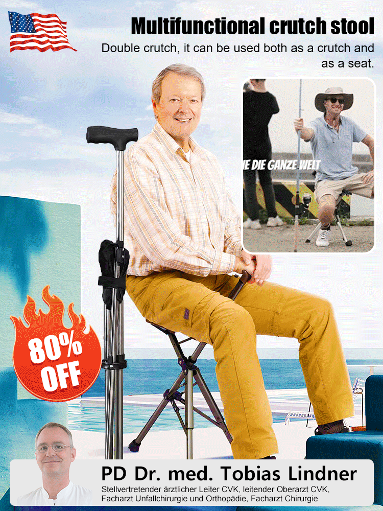 🪑 Outdoor Folding Crutch Chair Recommended by European Mobility & Rehab Experts! 🏆 #1 Best Seller – Amazon Medical & Care Supplies