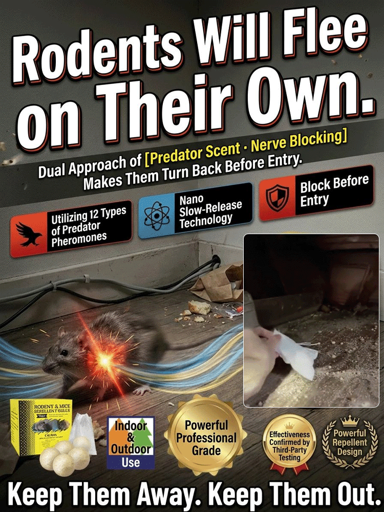 🌿 100% Plant-Based Pest Repellent – Drives Out Rodents & Insects for 90 Days!