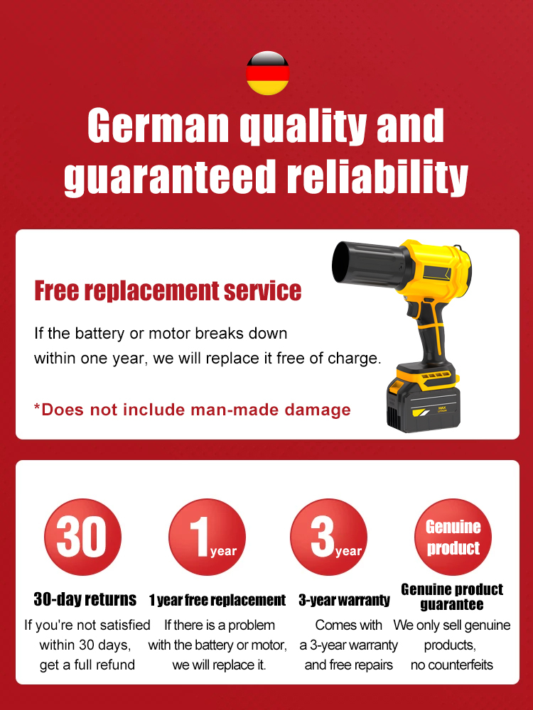 【German Craftsmanship, 10-Year Quality Warranty】Industrial Brushless Lithium Battery Electric Blower