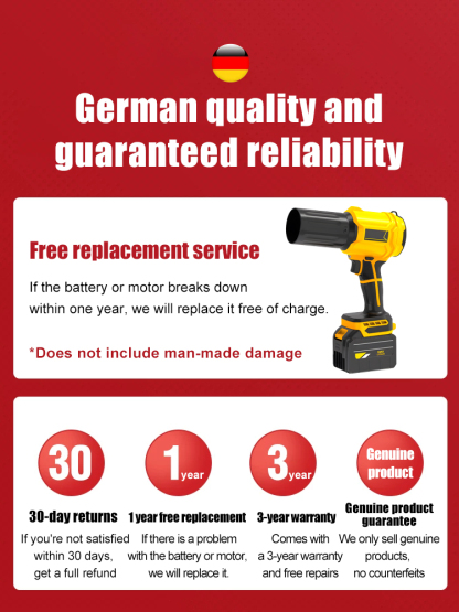 【German Craftsmanship, 10-Year Quality Warranty】Industrial Brushless Lithium Battery Electric Blower