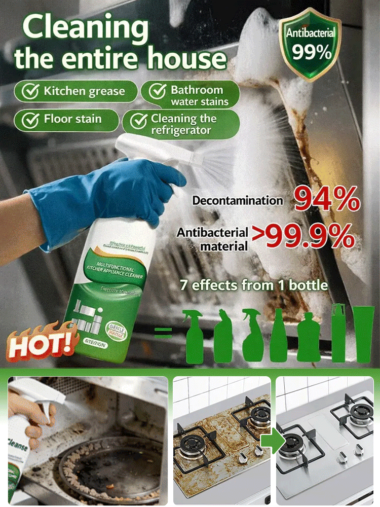 🌿 【Safe & Gentle】Whole-House Cleaner⚡ Grime Gone in 3 Seconds. Zero Toxins. Zero Scrubbing. 