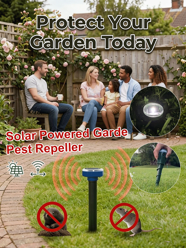 【Completely Eliminate Pests】Solar Powered Garden Rodent Repeller