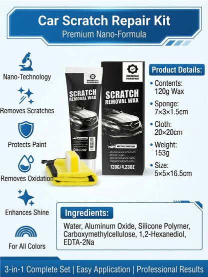🚗Scratch Eraser: Deep Repair Wax for Car Paint Scratches