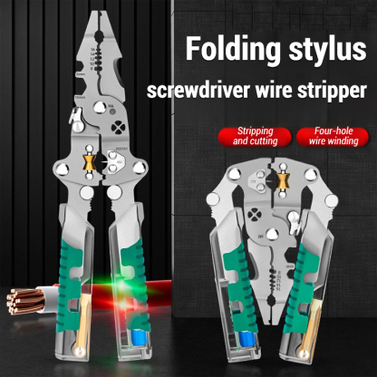 【One piece, 14 functions】Folding tester, screwdriver, wire stripper — all-in-one solution!