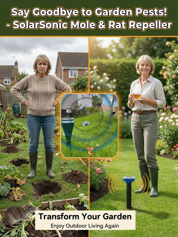 【Completely Eliminate Pests】Solar Powered Garden Rodent Repeller