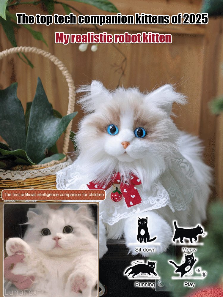 Realistic Electric Plush Cat – 98% Lifelike & Interactive!