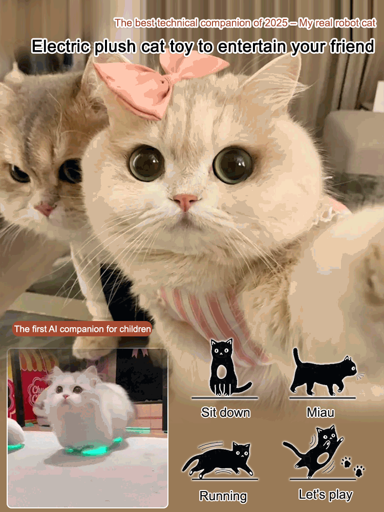 Realistic Electric Plush Cat – 98% Lifelike & Interactive!