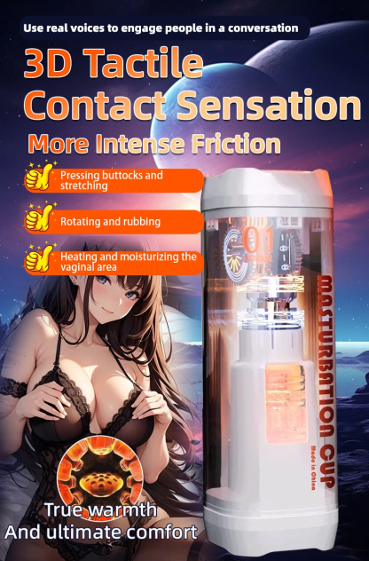 Fully automatic telescopic sucking male masturbator