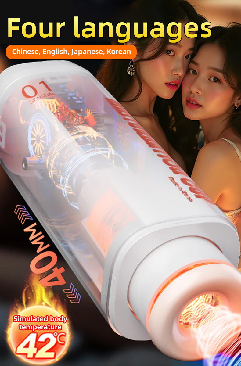 Fully automatic telescopic sucking male masturbator