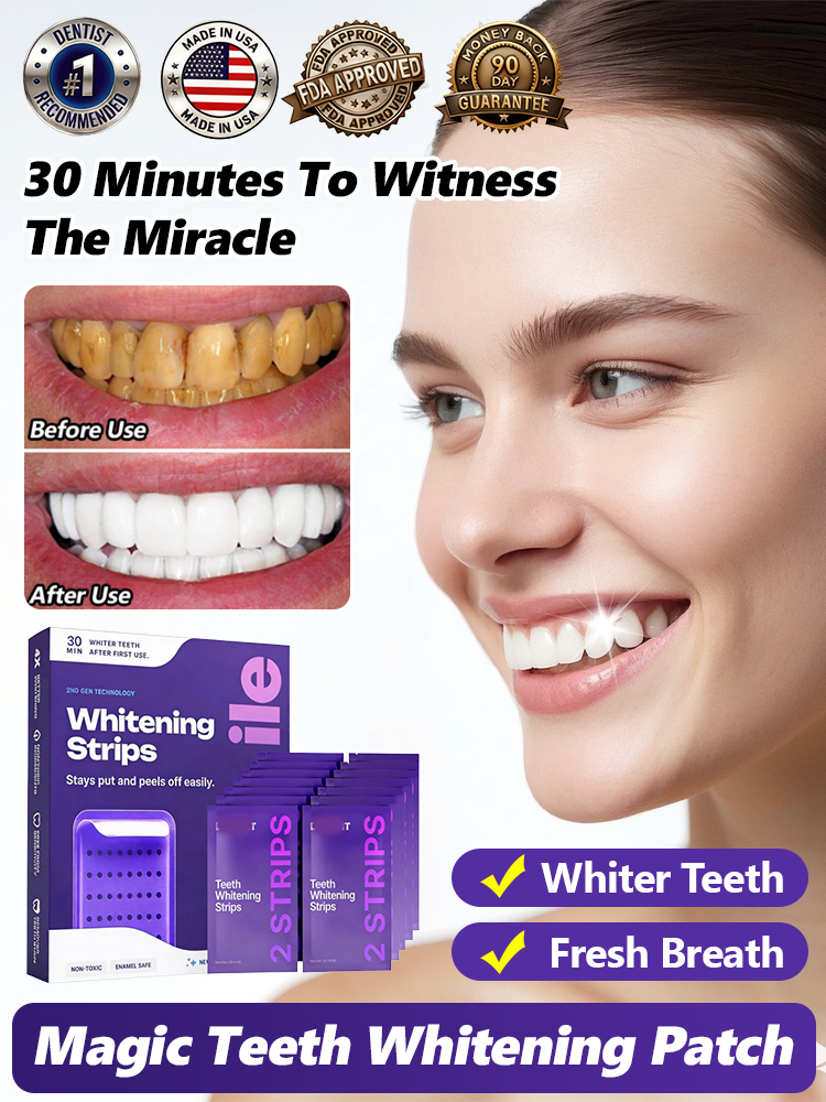 💜 Purple Magic Teeth Whitening Strips 🦷Cancel Yellow in 10 Minutes – No Pain, No Peroxide! ✨