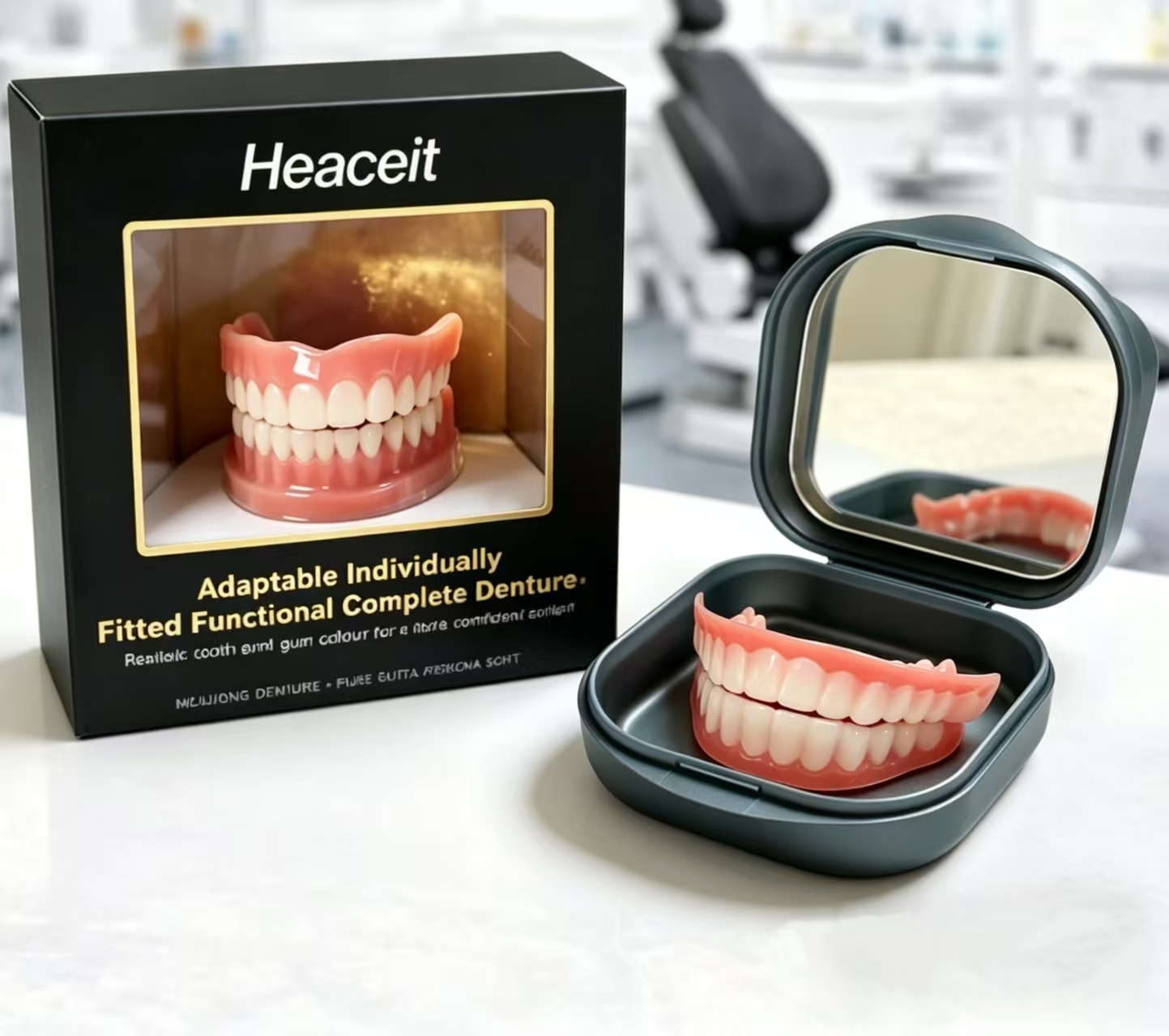 [Comes with Portable Denture Case] ​​Regain Your Smile with Dentures