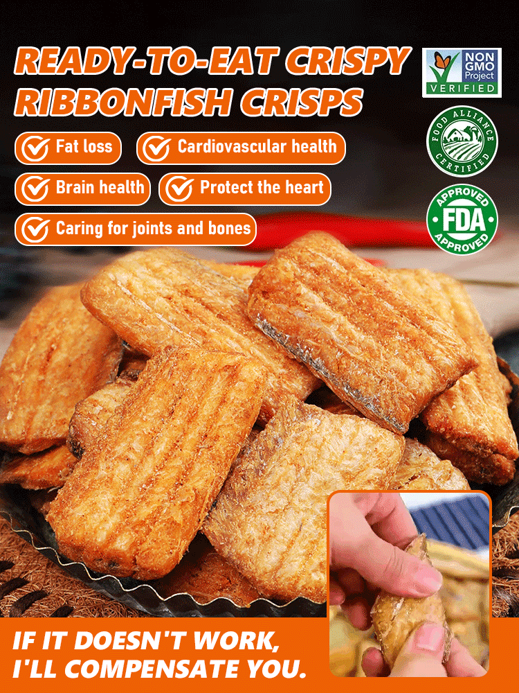 [100-Count/Box] Ready-to-eat crispy ribbonfish crisps & ❤ Non-Fried, Low-Calorie