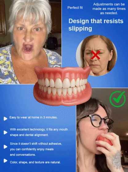 [FDA Certified]High-End Custom-Made Dentures-Wear for life, no replacement needed!
